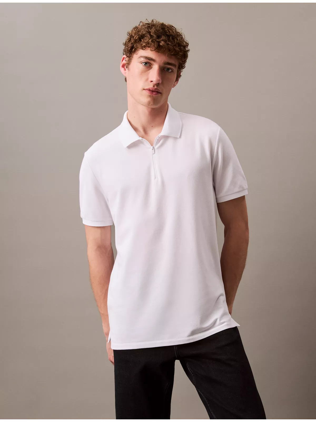 Tech Pique Zip Polo Shirt