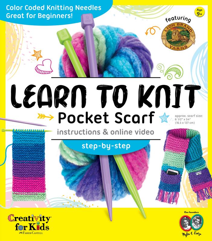 Pocket Scarf - Creativity for Kids Learn to Knit