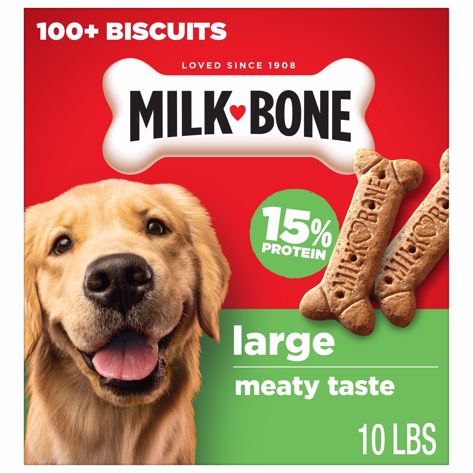 Milk Bone Crunchy Large Dog Treats, 10 Lb. Box, Original Beef Flavor