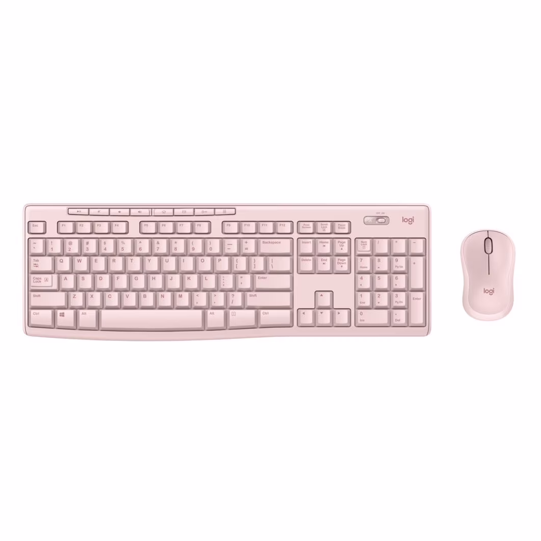 Logitech Wireless Keyboard and Mouse Combo for Windows, 2.4 GHz Wireless, Compact Mouse, Rose, Walmart Exclusive