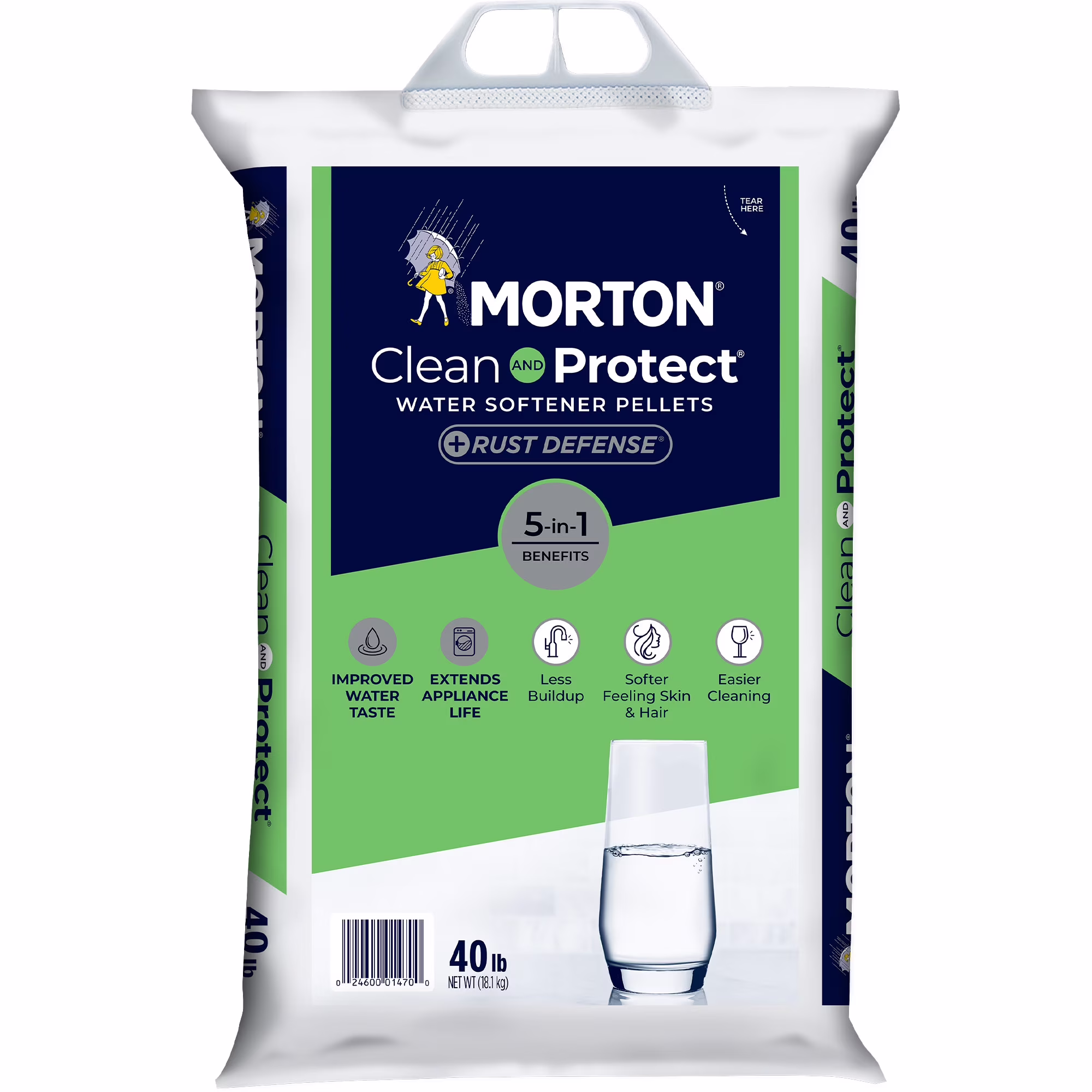 Morton Clean and Protect Plus Rust Defense Water Softener Salt Pellets, 40 lb