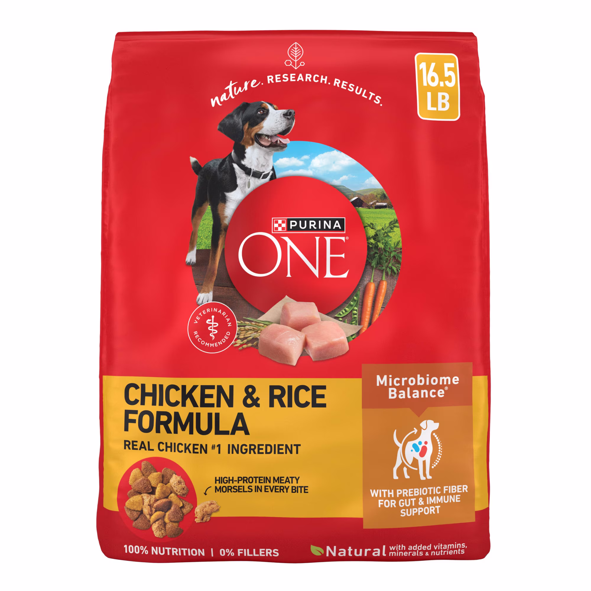 Purina ONE Chicken and Rice Formula Natural Dog Food, 16.5 lb