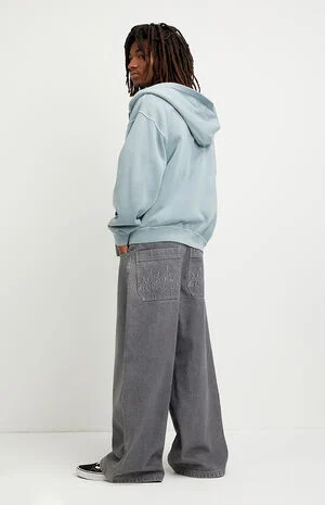 Pacsun Ryder Ultra Baggy Jeans Flames Gray