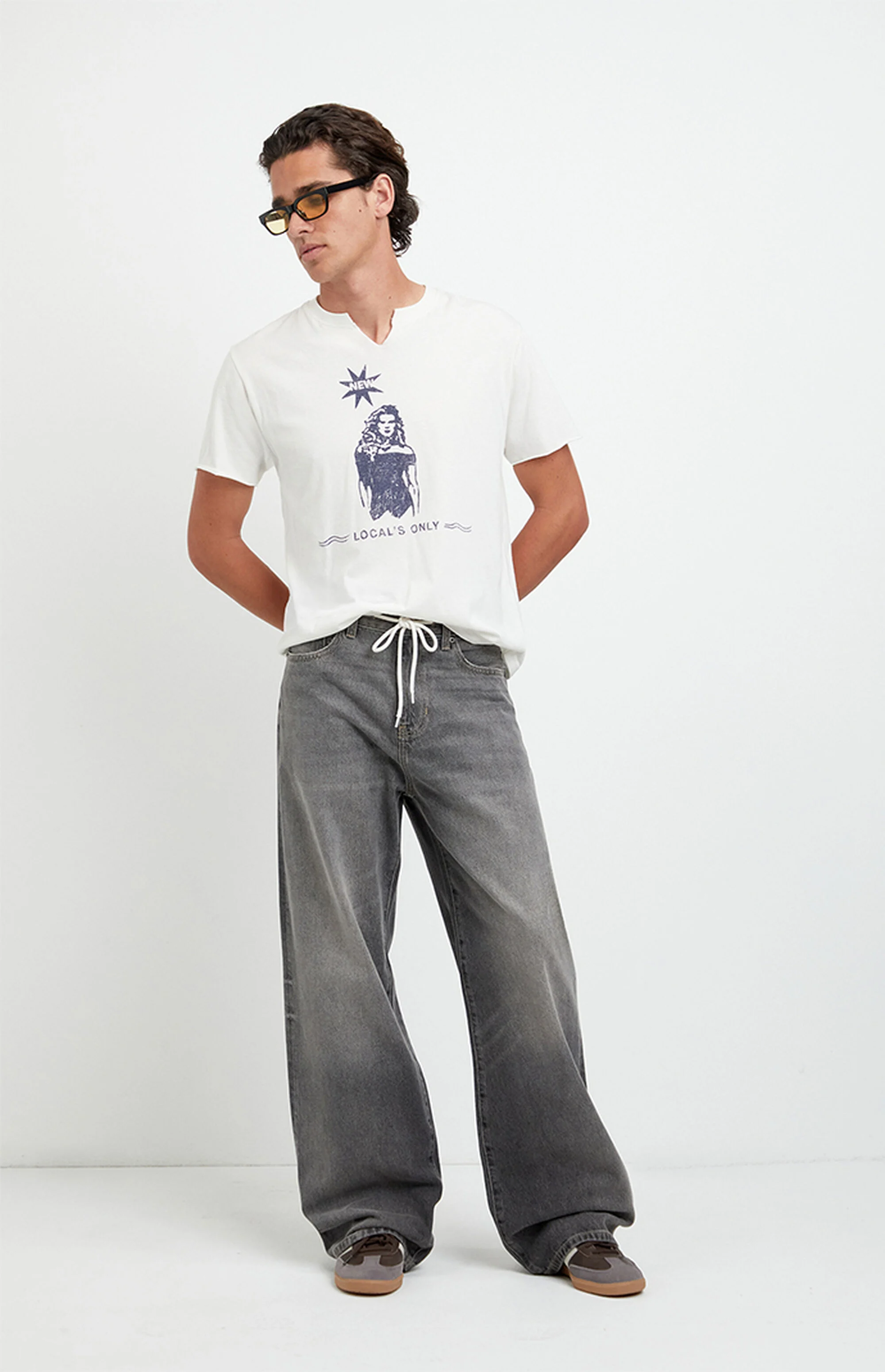 Pacsun Blake Extreme Baggy Jeans Drawstring Gray