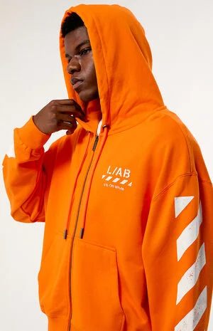 L/AB c/o Off-White Core Diagonal Zip Up Hoodie