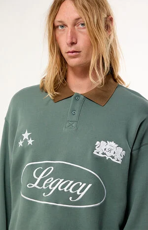 Pacsun Green Legacy Long Sleeve Rugby Polo Shirt