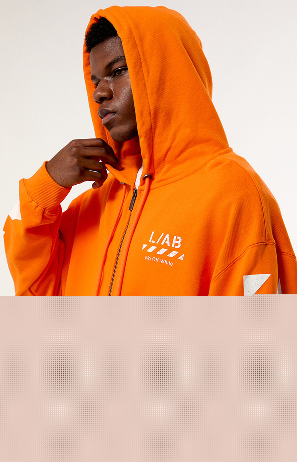 L/AB c/o Off-White Core Diagonal Zip Up Hoodie