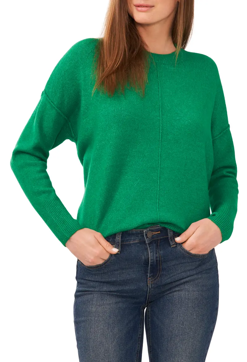 Vince Camuto Exposed Seam Crewneck Sweater