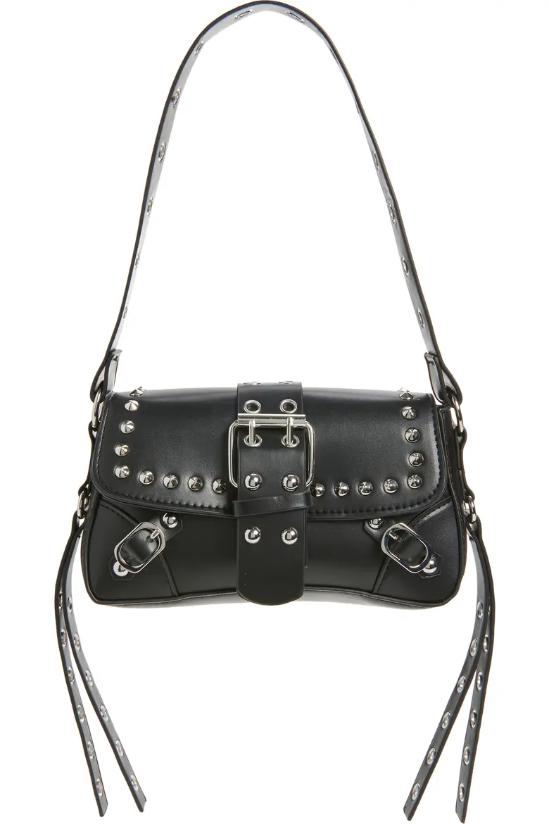 BP. Buckle Rivet Faux Leather Shoulder Bag